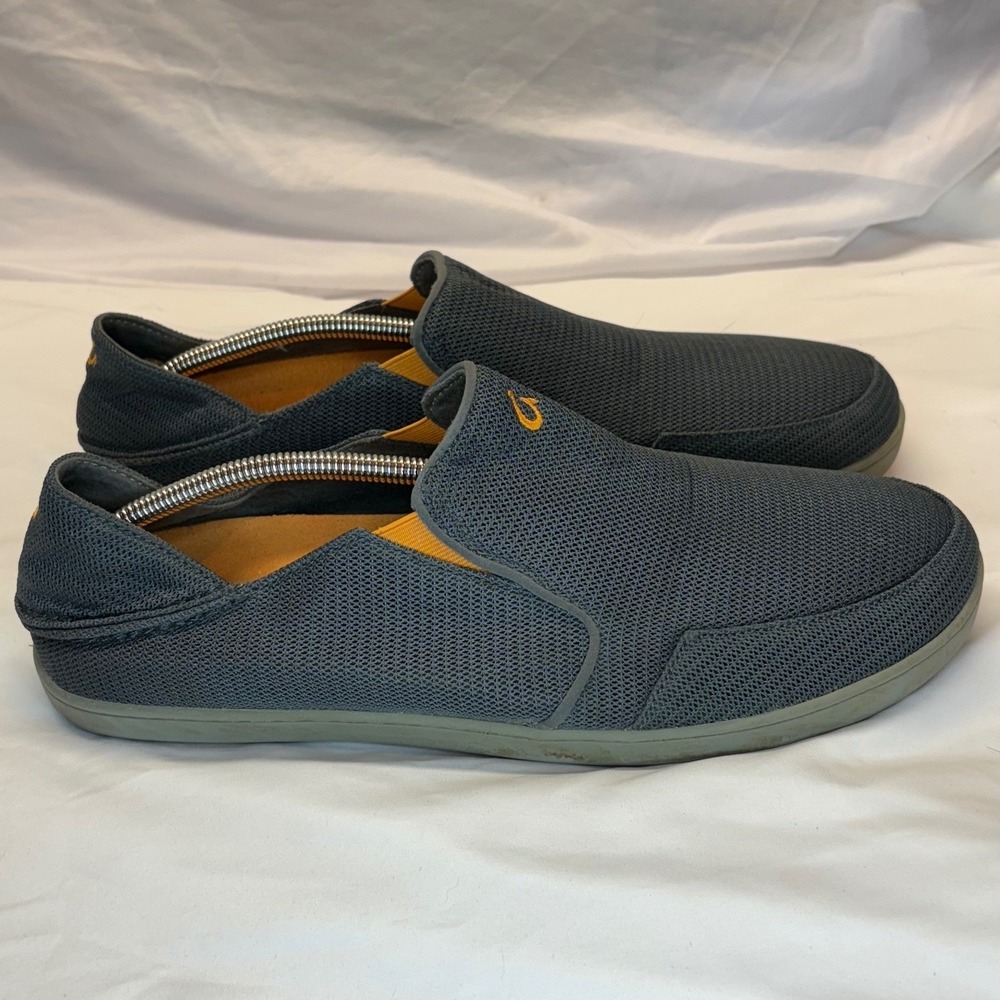 OluKai‎ Nohea Mesh Slip On Loafers Mens US 12 Charcoal Grey Casual 10188-4040